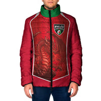 Custom Wales Football Padded Jacket The Dragons Sporty Style - Wonder Print Shop
