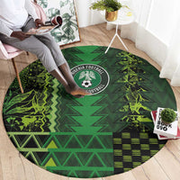 Nigeria Football Round Carpet The Naija-Tribal Sporty Style - Wonder Print Shop