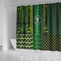 Nigeria Football Shower Curtain The Naija-Tribal Sporty Style - Wonder Print Shop