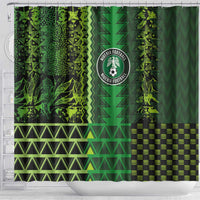 Nigeria Football Shower Curtain The Naija-Tribal Sporty Style - Wonder Print Shop