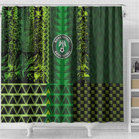 Nigeria Football Shower Curtain The Naija-Tribal Sporty Style - Wonder Print Shop