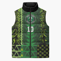Custom Nigeria Football Sleeveless Puffer Jacket The Naija-Tribal Sporty Style - Wonder Print Shop