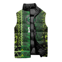 Custom Nigeria Football Sleeveless Puffer Jacket The Naija-Tribal Sporty Style - Wonder Print Shop