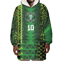 Custom Nigeria Football Wearable Blanket Hoodie The Naija-Tribal Sporty Style - Wonder Print Shop