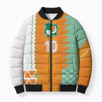 Custom Ivory Coast Football Bomber Puffer Jacket Côte d'Ivoire-Tribal Sporty Style - Wonder Print Shop