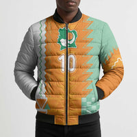 Custom Ivory Coast Football Bomber Puffer Jacket Côte d'Ivoire-Tribal Sporty Style - Wonder Print Shop