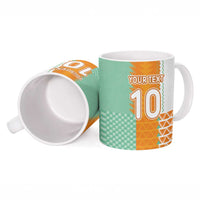 Custom Ivory Coast Football Ceramic Mug Côte d'Ivoire-Tribal Sporty Style - Wonder Print Shop