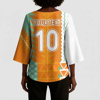 Custom Ivory Coast Football Kimono Sleeve Blouse Côte d'Ivoire-Tribal Sporty Style - Wonder Print Shop