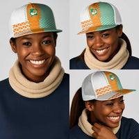 Ivory Coast Football Mesh Trucker Cap Côte d'Ivoire-Tribal Sporty Style