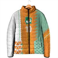 Custom Ivory Coast Football Padded Jacket Côte d'Ivoire-Tribal Sporty Style - Wonder Print Shop