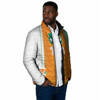 Custom Ivory Coast Football Padded Jacket Côte d'Ivoire-Tribal Sporty Style - Wonder Print Shop