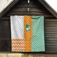 Ivory Coast Football Quilt Côte d'Ivoire-Tribal Sporty Style - Wonder Print Shop