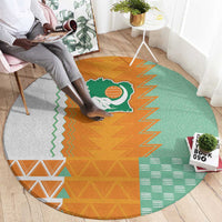 Ivory Coast Football Round Carpet Côte d'Ivoire-Tribal Sporty Style - Wonder Print Shop
