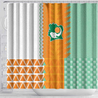 Ivory Coast Football Shower Curtain Côte d'Ivoire-Tribal Sporty Style - Wonder Print Shop