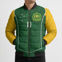 Custom Australia Football Bomber Puffer Jacket Aboriginal Pattern Sporty Style-Green Color - Wonder Print Shop