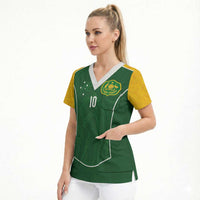 Custom Australia Football Scrub Top Aboriginal Pattern Sporty Style-Green Color - Wonder Print Shop