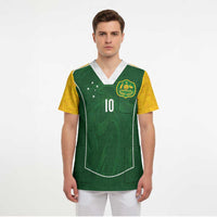 Custom Australia Football Scrub Top Aboriginal Pattern Sporty Style-Green Color - Wonder Print Shop