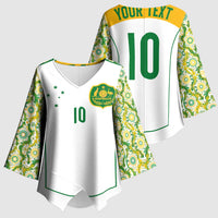Custom Australia Football Kimono Sleeve Blouse Aboriginal Pattern Sporty Style-White Color - Wonder Print Shop