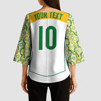 Custom Australia Football Kimono Sleeve Blouse Aboriginal Pattern Sporty Style-White Color - Wonder Print Shop