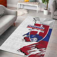 Slovakia Area Rug Flag Grunge Half Style with Slovak Pattern