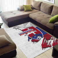 Slovakia Area Rug Flag Grunge Half Style with Slovak Pattern