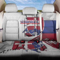 Slovakia Back Car Seat Cover Flag Grunge Half Style with Slovak Pattern