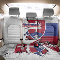 Slovakia Back Car Seat Cover Flag Grunge Half Style with Slovak Pattern