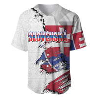 Slovakia Baseball Jersey Flag Grunge Half Style with Slovak Pattern