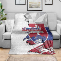 Slovakia Blanket Flag Grunge Half Style with Slovak Pattern