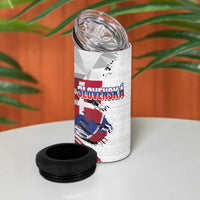 Slovakia 4 in 1 Can Cooler Tumbler Flag Grunge Half Style with Slovak Pattern