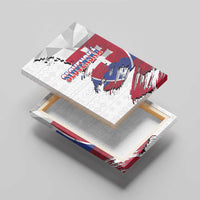 Slovakia Canvas Wall Art Flag Grunge Half Style with Slovak Pattern