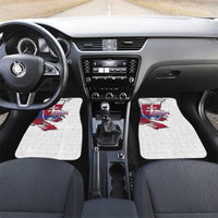 Slovakia Car Mats Flag Grunge Half Style with Slovak Pattern