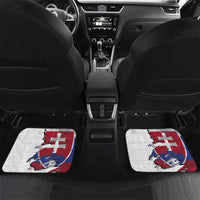 Slovakia Car Mats Flag Grunge Half Style with Slovak Pattern