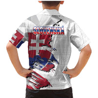 Slovakia Family Matching Mermaid Dress and Hawaiian Shirt Flag Grunge Half Style with Slovak Pattern