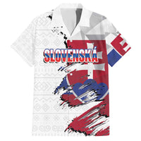 Slovakia Family Matching Off Shoulder Maxi Dress and Hawaiian Shirt Flag Grunge Half Style with Slovak Pattern