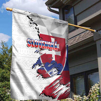 Slovakia Garden Flag Flag Grunge Half Style with Slovak Pattern