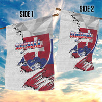 Slovakia Garden Flag Flag Grunge Half Style with Slovak Pattern