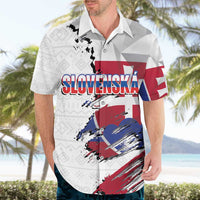 Slovakia Hawaiian Shirt Flag Grunge Half Style with Slovak Pattern