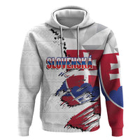 Slovakia Hoodie Flag Grunge Half Style with Slovak Pattern