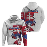 Slovakia Hoodie Flag Grunge Half Style with Slovak Pattern