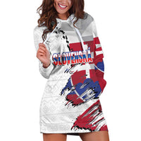 Slovakia Hoodie Dress Flag Grunge Half Style with Slovak Pattern