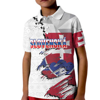 Slovakia Kid Polo Shirt Flag Grunge Half Style with Slovak Pattern