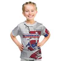 Slovakia Kid T Shirt Flag Grunge Half Style with Slovak Pattern