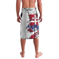 Slovakia Lavalava Flag Grunge Half Style with Slovak Pattern