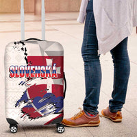 Slovakia Luggage Cover Flag Grunge Half Style with Slovak Pattern