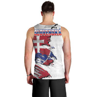 Slovakia Men Tank Top Flag Grunge Half Style with Slovak Pattern
