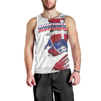 Slovakia Men Tank Top Flag Grunge Half Style with Slovak Pattern