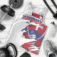 Slovakia Men Tank Top Flag Grunge Half Style with Slovak Pattern
