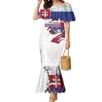 Slovakia Mermaid Dress Flag Grunge Half Style with Slovak Pattern