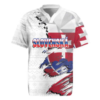 Slovakia Rugby Jersey Flag Grunge Half Style with Slovak Pattern